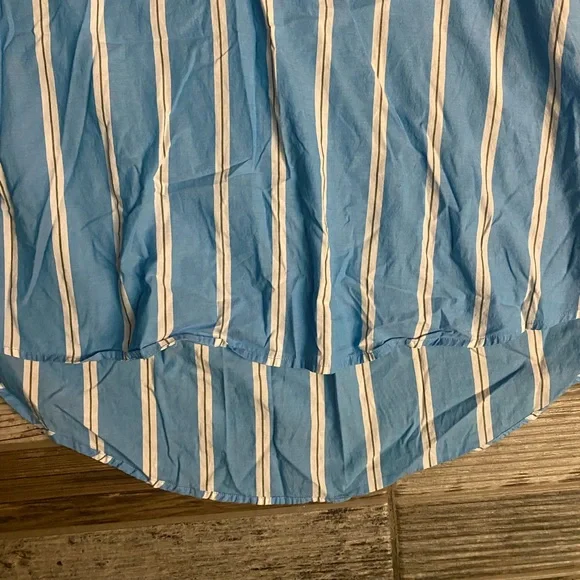 🎁Lane Bryant Kids Blue and White Striped Blouse - Picture 3 of 6